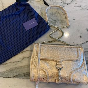 Rebecca minkoff gold leather chain crossbody bag